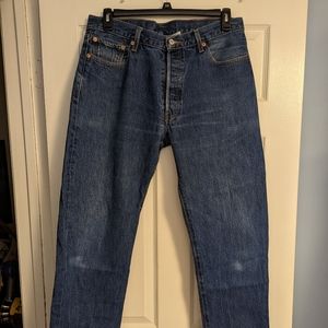 Levi’s 501 Jeans Pants Denim Button Fly Dark Wash 36 x 34